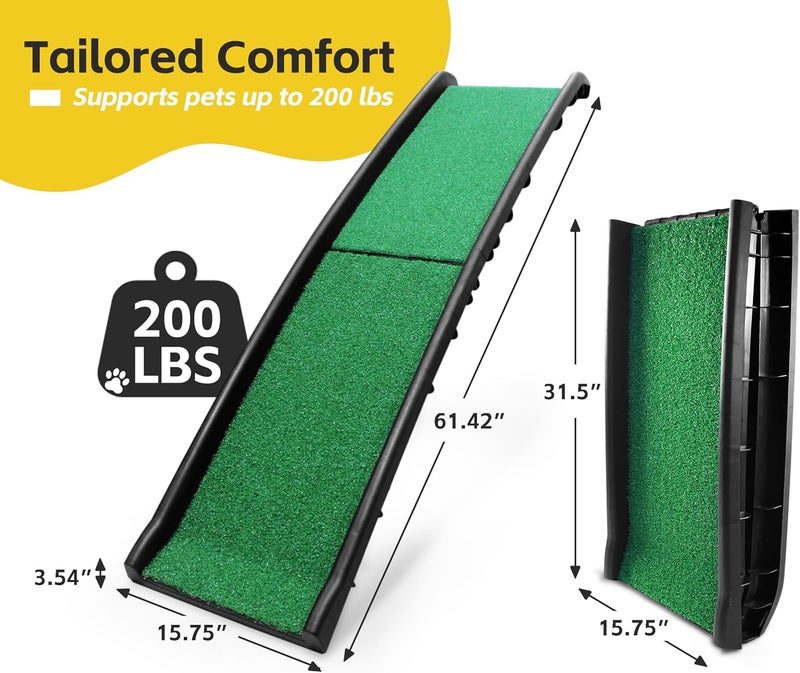 Maxworks PawStep 50894 Pet Ramp with Poly Grass  Folding Portable Dog Ramp for Cars SUV  Trucks  NonSlip Surface  Lightweight  Durable  Supports Large Dogs up to 200 lbs - Image 3