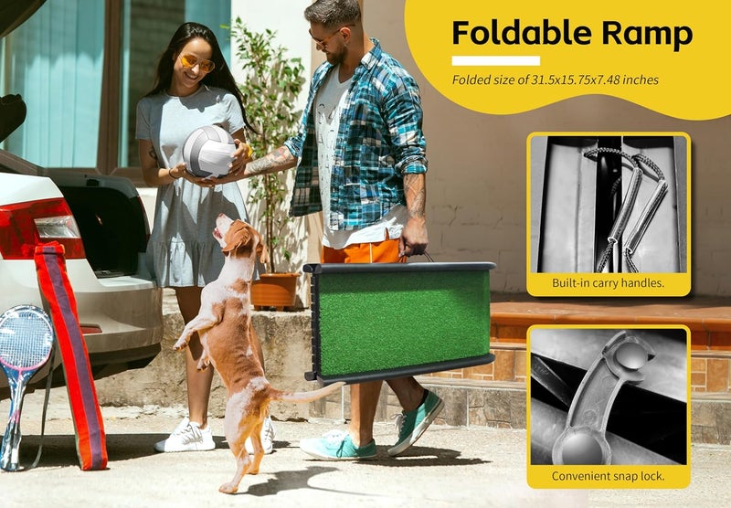 Maxworks PawStep 50894 Pet Ramp with Poly Grass  Folding Portable Dog Ramp for Cars SUV  Trucks  NonSlip Surface  Lightweight  Durable  Supports Large Dogs up to 200 lbs - Image 2