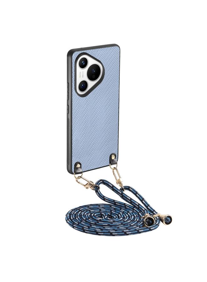 جرين تايجر جراب لهاتف Huawei Pura 70 Ultra مصنوع من الجلد ومصنوع من ألياف الكربون مع حزام كتف - Image 1