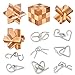 Buootooy Bamboo 3D Puzzle Metal Brain Teasers Puzzles Mind Game Toys Set for Teens and Adults Pack of 12pcs - Image 3