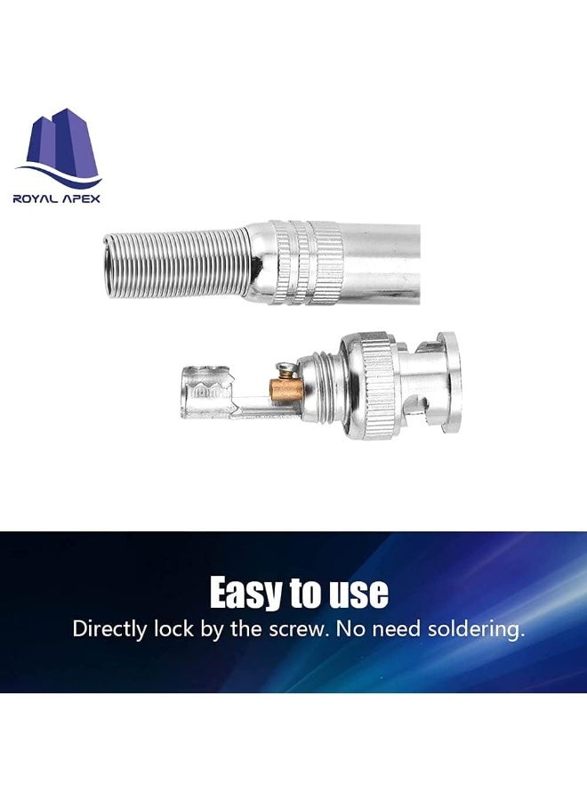 Royal Apex Bnc Male Connector Professional Design Easy To Install Strong Compatibility Simple Appearance Bnc Connector For Cctv Cameras Pack Of 10 - Image 5