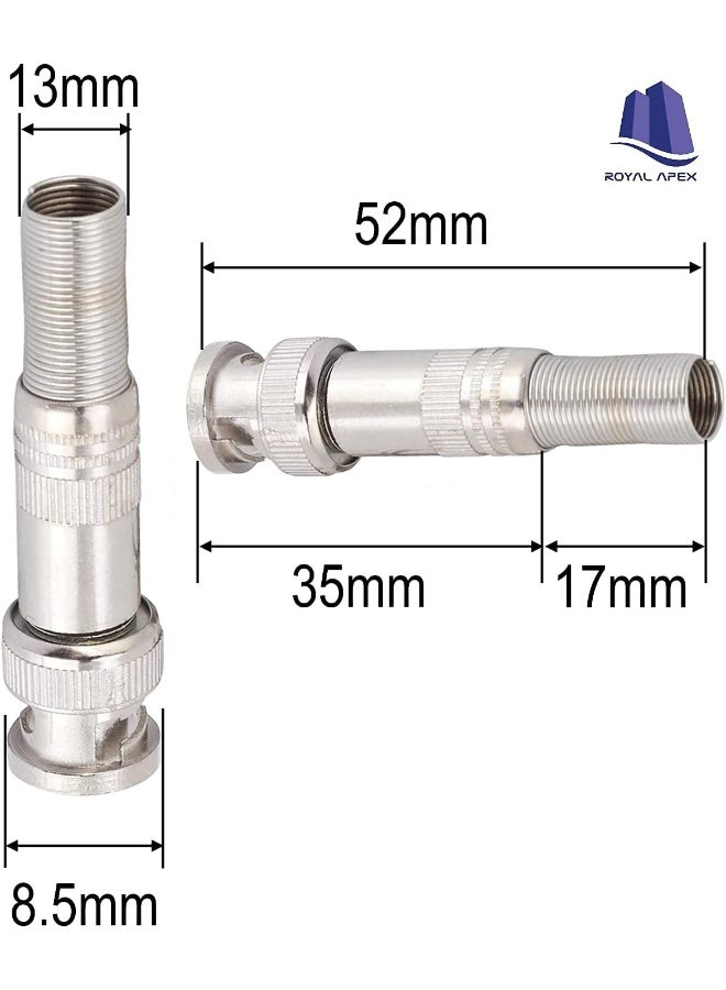 Royal Apex Bnc Male Connector Professional Design Easy To Install Strong Compatibility Simple Appearance Bnc Connector For Cctv Cameras Pack Of 10 - Image 3