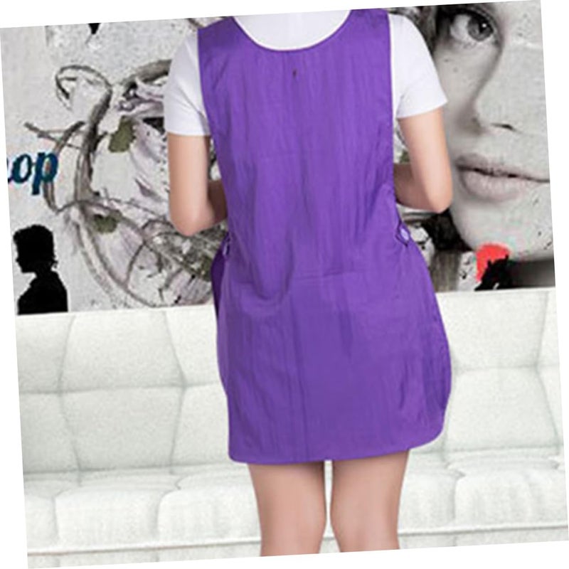 NOLITOY Purple Barber Uniform Salon Dress Waterproof Apron Stylist Protective Durable Fabric Easy to Wear - Image 4