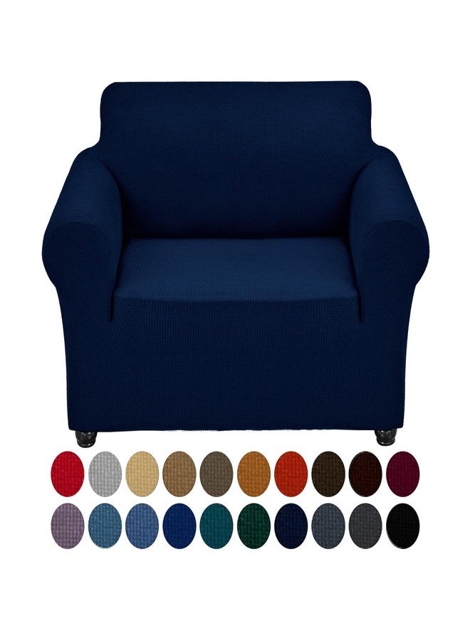 Joccun Stretch Chair Couch Cover,1-Piece Sofa Slipcover Spandex Jacquard Fabric Sofa Covers with Elastic Bottom,Washable Furniture Protector for Dogs,Cats,Kids(Armchair,Navy) - Image 1
