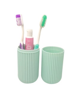 joyzzz Portable Plastic Toothbrush Toothpaste Cup Case,Portable Travel Toothbrush Toothpaste Storage Box Holder Container for Travel (Green)  - Image 2