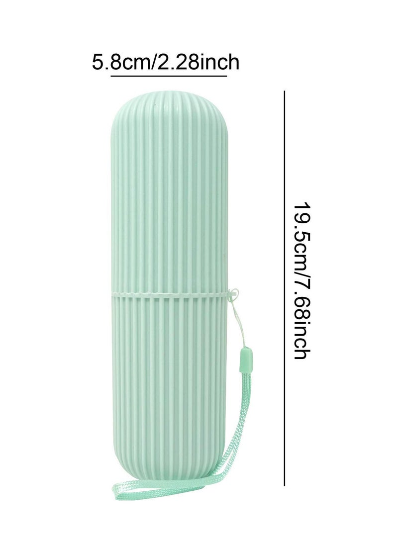 Portable Plastic Toothbrush Toothpaste Cup Case,Portable Travel Toothbrush Toothpaste Storage Box Holder Container for Travel (Green)