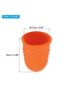 PATIKIL 0.67x0.98 Inch Rubber Finger Tips, 10 Pack Silicone Thumb Fingertip Protector Covers Guard Pads Thimble Grips for Office Counting Sewing, Orange XS Size  - Image 2