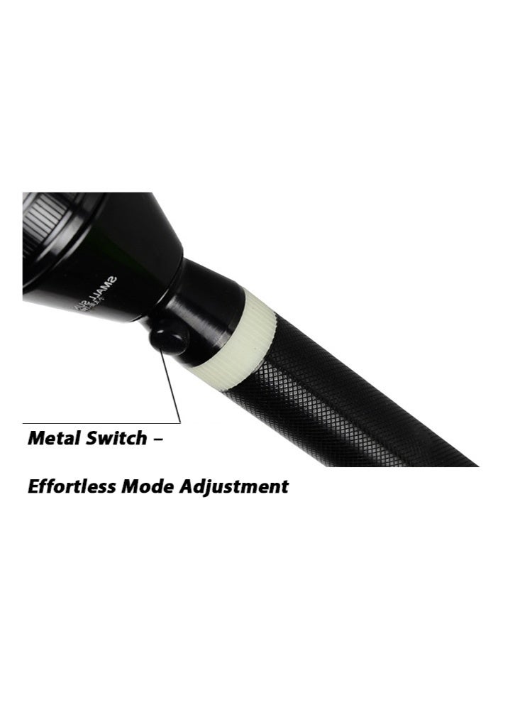 Rechargeable 3-in-1 LED Flashlight with CREE LED and Aluminum Body for Outdoor Emergency Use - Black - Image 5