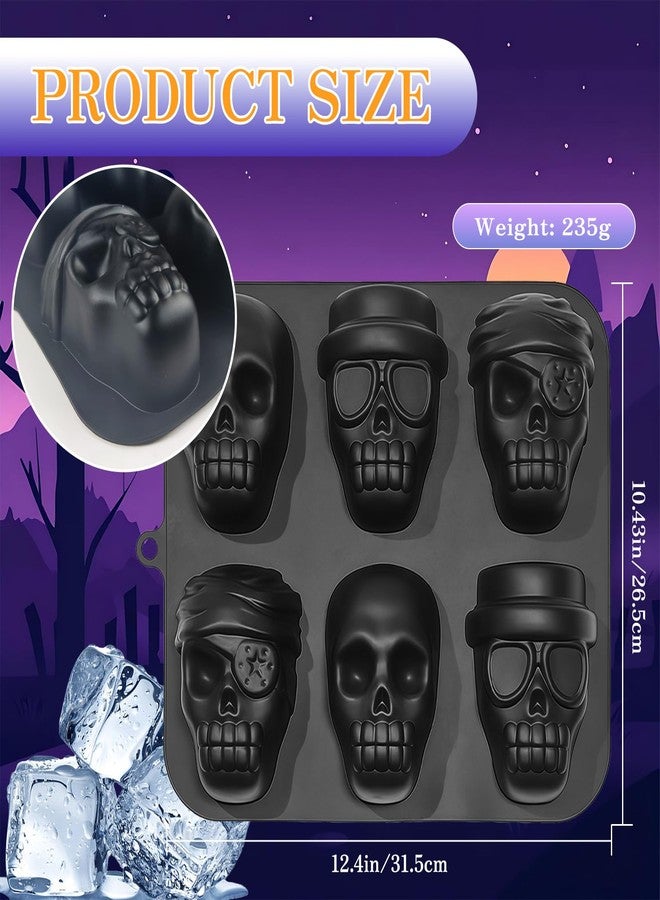 RoseFlower 3D Skull Ice Cube Molds for Whiskey, Cocktails, Silicone Mould for Chocolate, Candy, Gummy, Resin, Candle, Flexible & Easy Release, Halloween Baking Essential Supplies - Image 2