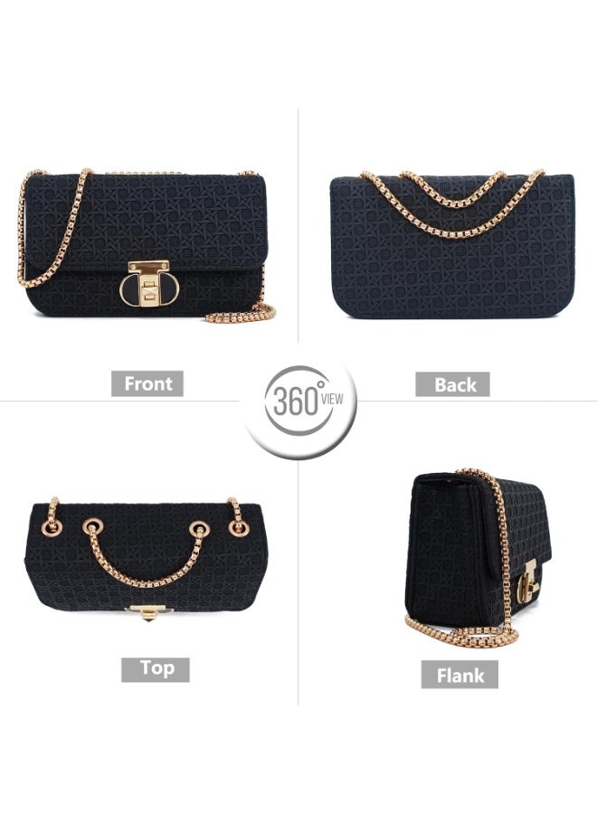 NANAO 1Pcs Mini Shoulder Bag for Women PU Leather Versatile Crossbody Bags Small Bags for Women Little Tote Bag Purses with Chain Strap (Black) - Image 2