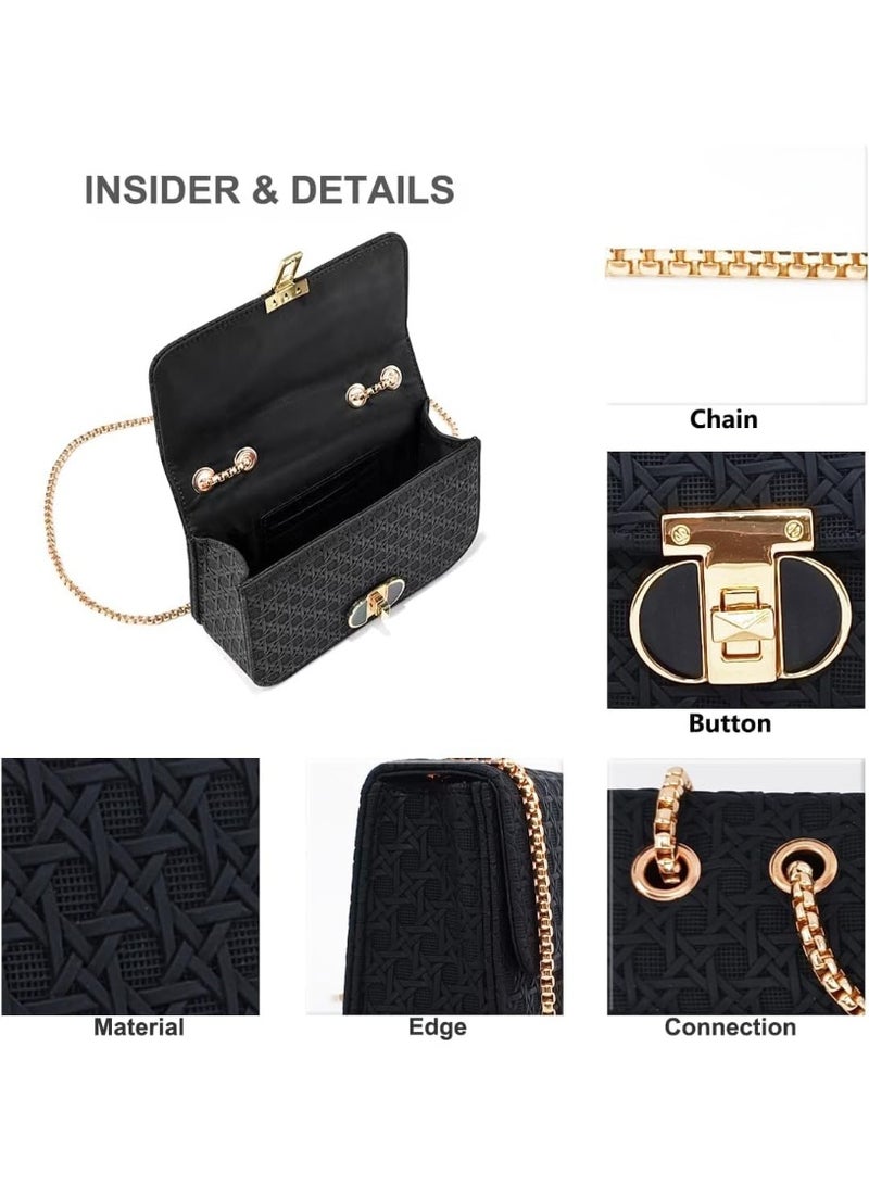 NANAO 1Pcs Mini Shoulder Bag for Women PU Leather Versatile Crossbody Bags Small Bags for Women Little Tote Bag Purses with Chain Strap (Black) - Image 4