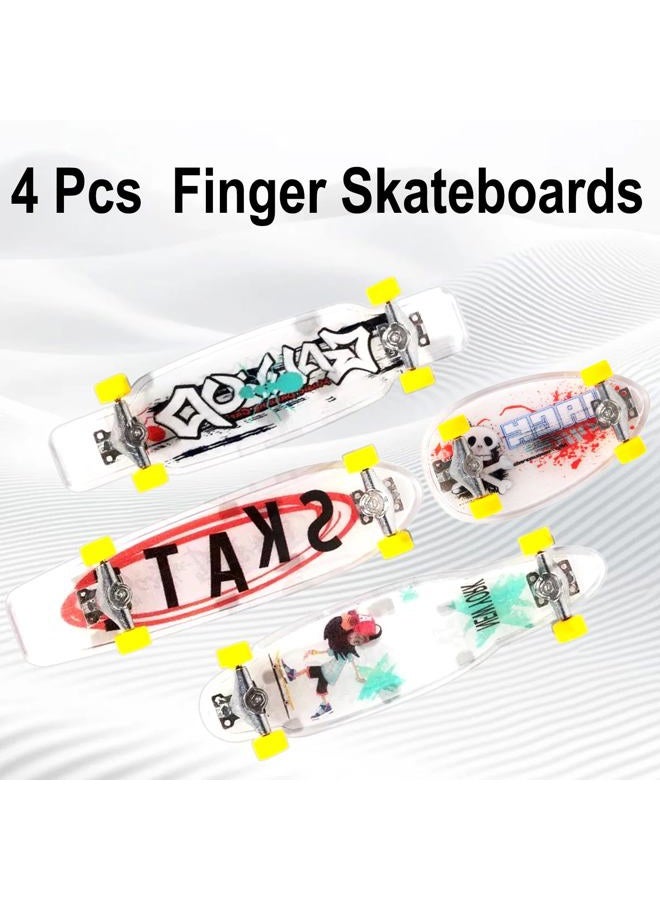 ACEGENIU 4 Pack Finger Skateboards, Mini Fingerboards with Box and Replacement Accessories, Finger Toys Gifts - Image 4