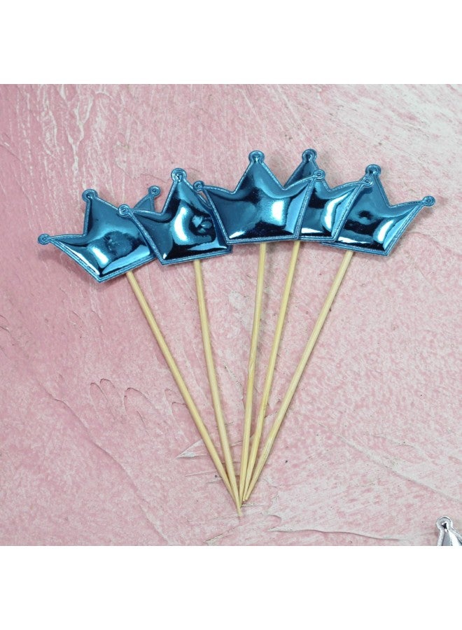 Birthday Cake Decorative Pentagram Plug-in Crown Love PU Plug-in Dress Up Dessert Baking-Color:Light Blue-Specifications:PU Five-pointed Star 50 Pack - Image 5