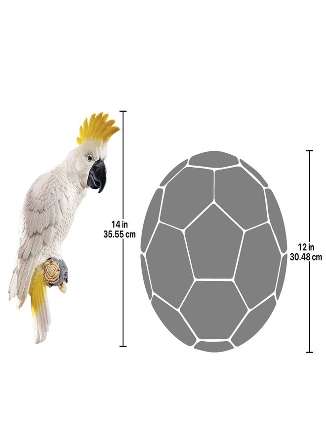 Design Toscano QL119618 Citron Cockatoo Bird Tropical Decor Wall Sculpture, 14 Inch, Polyresin, Full Color, 9.00" x 14.00" - Image 3