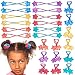 Expressions 24pc StarShaped Multicolored Twin Bead Ponytail Ball Elastics Value Pack Fun Colorful Hair Ties Accessories for Girls Children NoSlip Hold Kids Hair Bands Cute - Image 2