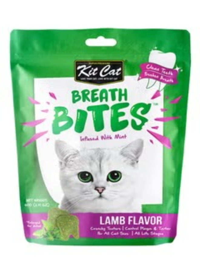 كيت كات طعام مكافأة الحيوانات الأليفة "بريث بايتس" لتعديل رائحة فم الحيوان الأليف، وبنكهة لحم الضأن متعدد الألوان 60جرام