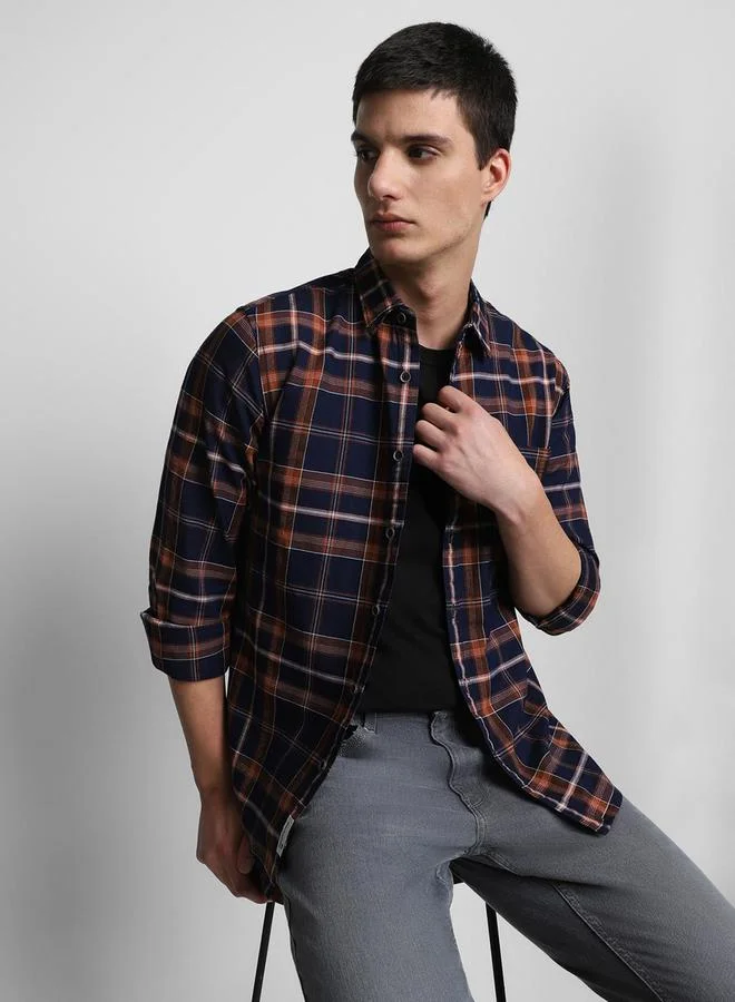 Dennis Lingo Dennis Lingo Checked Long Sleeves Casual Shirt