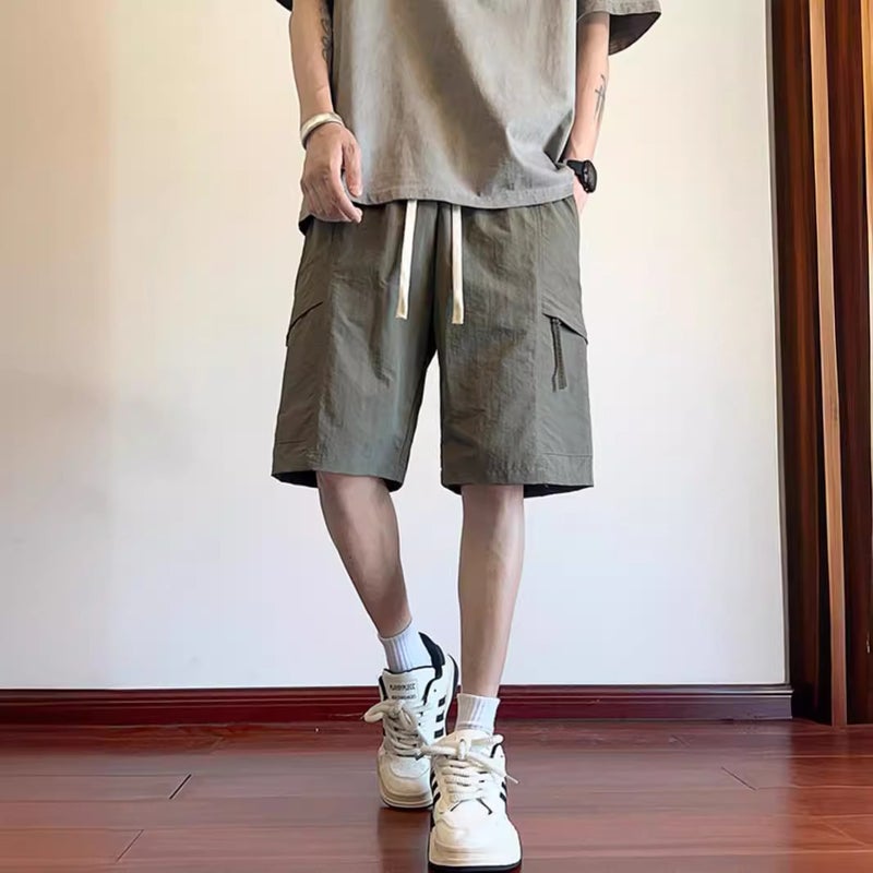 Men's Cargo Shorts 2025 Summer Thin Ice Silk Quick Dry Pockets - Image 3