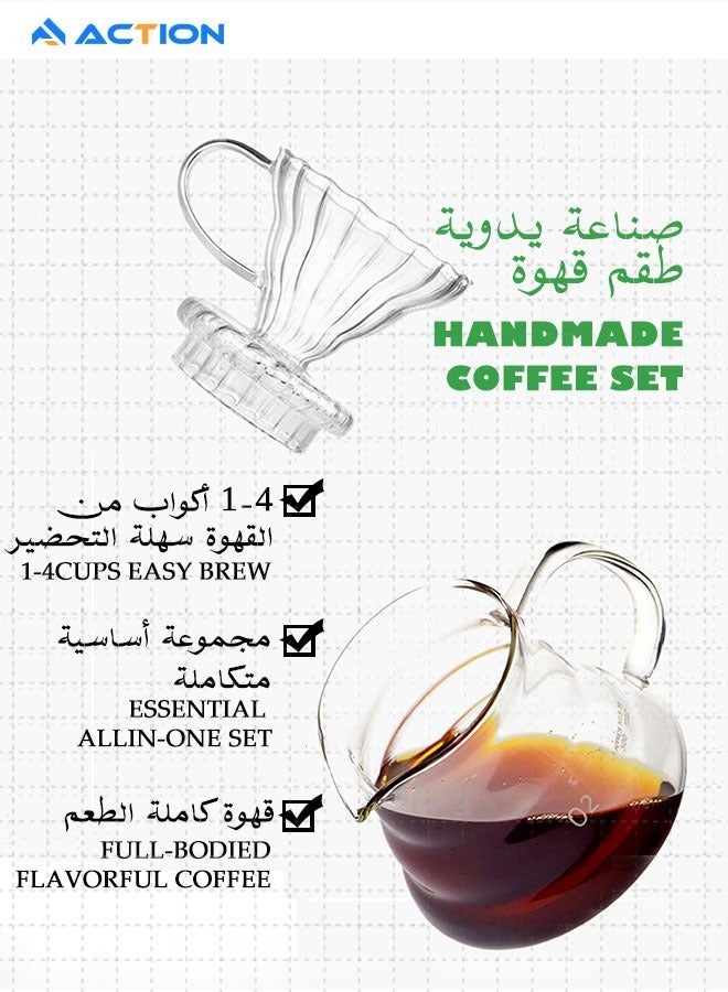 ACTION Manual V60 Hand Drip Coffee Maker 600ml Set Pack Of 3 - Image 4