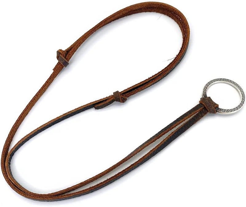 Decker Glasses Necklace Sunglasses Holder Hanging Ring Leather Cord Adjustable Eyeglasses Strap Alloy Loop Ring - Image 1
