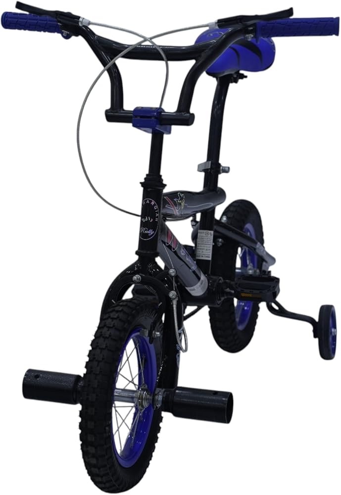 Rally Kids BMX Bicycle, 12-inch, Black and Blue, with Training Wheels, Pre-Assembled - Image 2