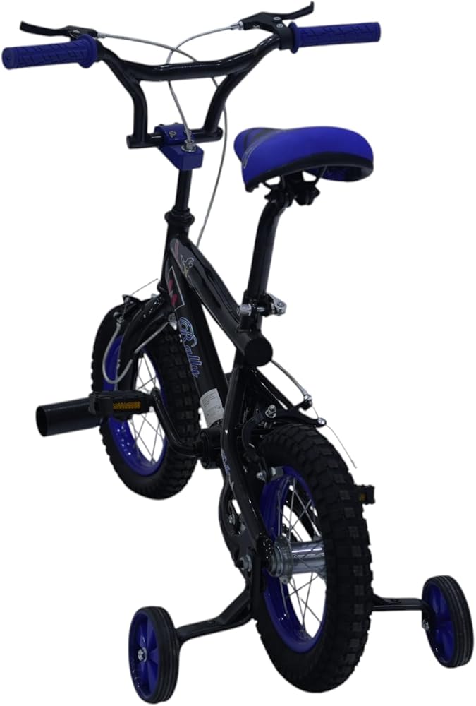 Rally Kids BMX Bicycle, 12-inch, Black and Blue, with Training Wheels, Pre-Assembled - Image 3