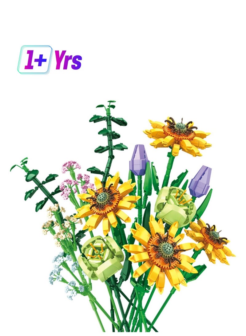 كتلة شعاع الزهرة تجميع لغز ديكوشن لعب DIY حبيبات صغيرة تكديس الزهور كتلة - Image 1