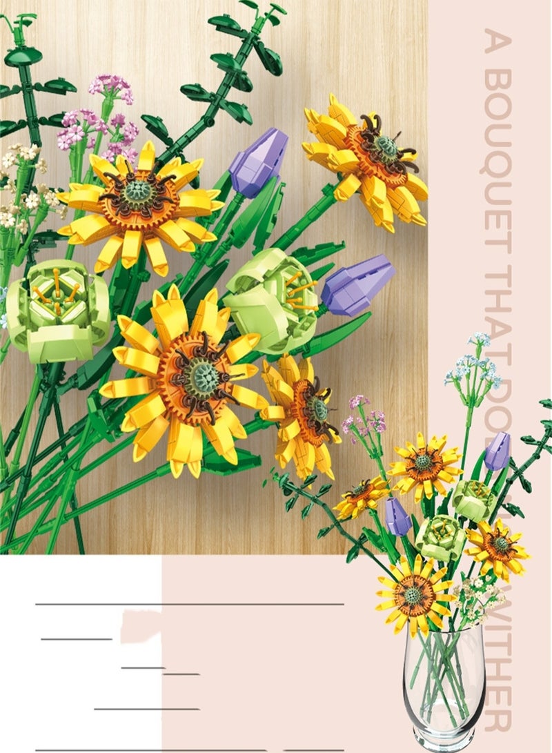 كتلة شعاع الزهرة تجميع لغز ديكوشن لعب DIY حبيبات صغيرة تكديس الزهور كتلة - Image 2