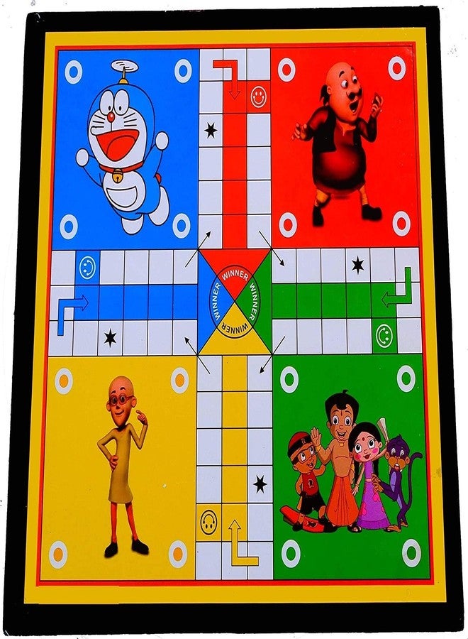 TOPTEAM Top Team Wooden 2 in 1 Ludo with Snakes and Ladders Travel Board Game with Coins (Ludo with Snack Ladder 30 x 30 cm). - Image 2