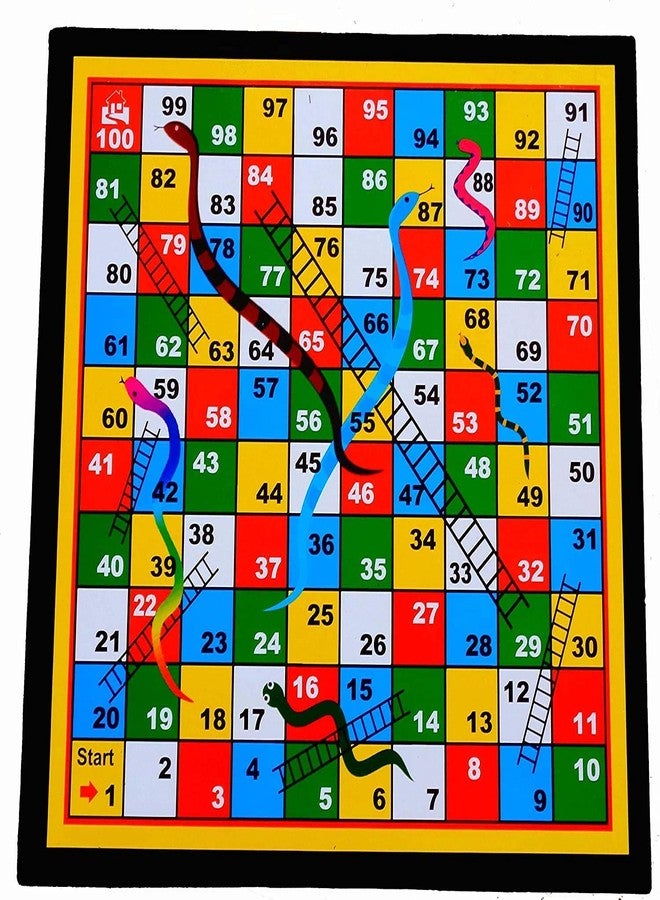 TOPTEAM Top Team Wooden 2 in 1 Ludo with Snakes and Ladders Travel Board Game with Coins (Ludo with Snack Ladder 30 x 30 cm). - Image 3
