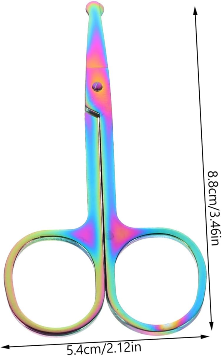 2pcs Round Tip Nose Hair Scissors Beard Shears for Safe Trimming for Eyebrows and Facial Hair Grooming - Image 2