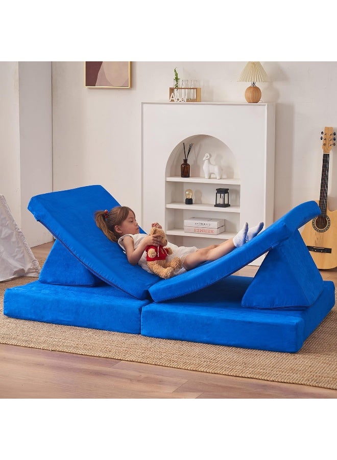 jela Kids Couch Extended Size 8PCS for Family, Floor Sofa Couch Modular Furniture for Kids Adults, Playhouse Play Set for Toddlers Babies, Modular Foam Play Couch Indoor - Image 1