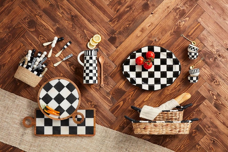 Mud Pie 2 x 3 dia  spoon 5 Tidbit Set Checkered - Image 2