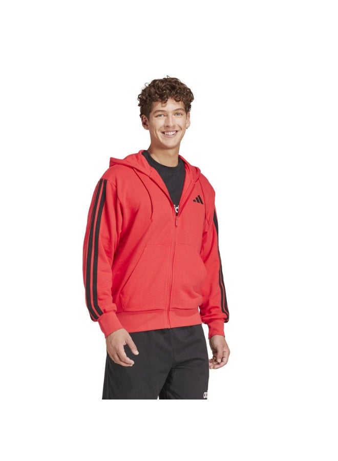 Adidas adidas M 3S FT FZ HD Red Training TRACK TOPS for Men - 2XS  - Image 4