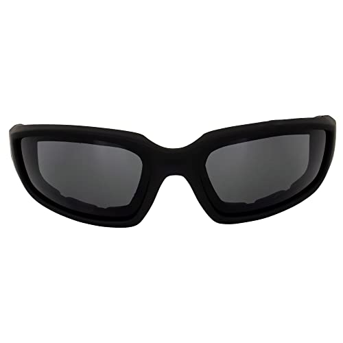 Global Vision Kickback Wraparound Motorcycle Safety Sunglasses, Padded Riding Glasses Shatterproof Polycarbonate Lenses UV400 Scratch-Resistant Black Frame w/Smoke Lenses - Image 4