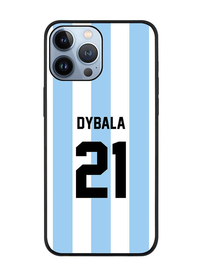 Stylizedd Rugged Black edge case for Apple iPhone 13 Pro Max Slim fit Soft Case Flexible Rubber Edges Anti Drop TPU Gel Thin Cover - Football Team - Argentina Player Name - Dybala - Image 1