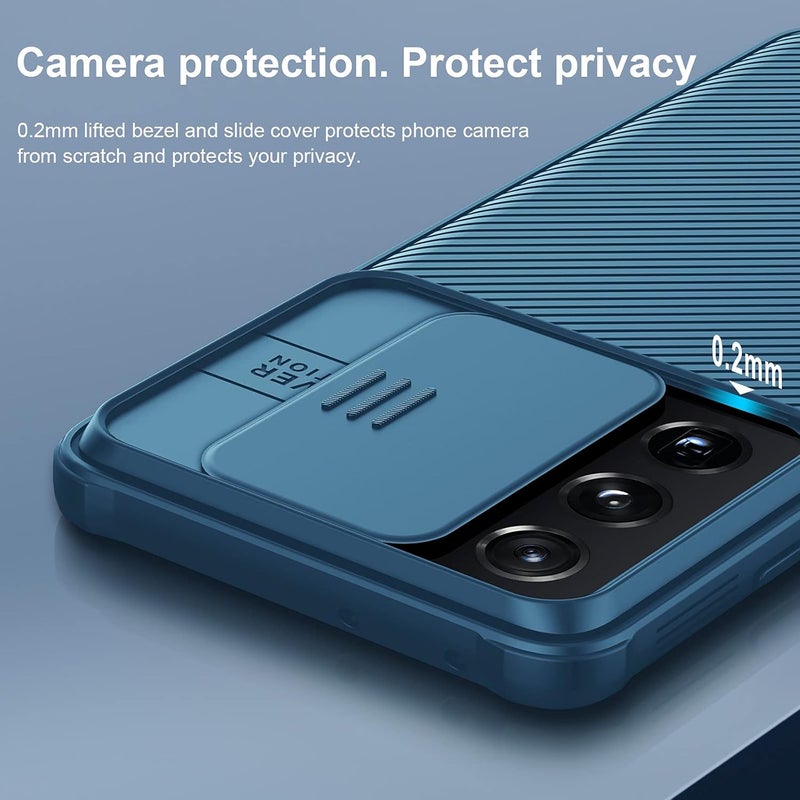 Nillkin Galaxy S21 Ultra Case Camshield Case With Slide Camera Cover, Slim Protective Case For Samsung Galaxy S21 Ultra 6.8 Inch, Blue - Image 2