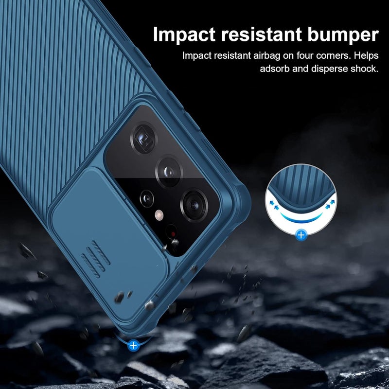 Nillkin Galaxy S21 Ultra Case Camshield Case With Slide Camera Cover, Slim Protective Case For Samsung Galaxy S21 Ultra 6.8 Inch, Blue - Image 3