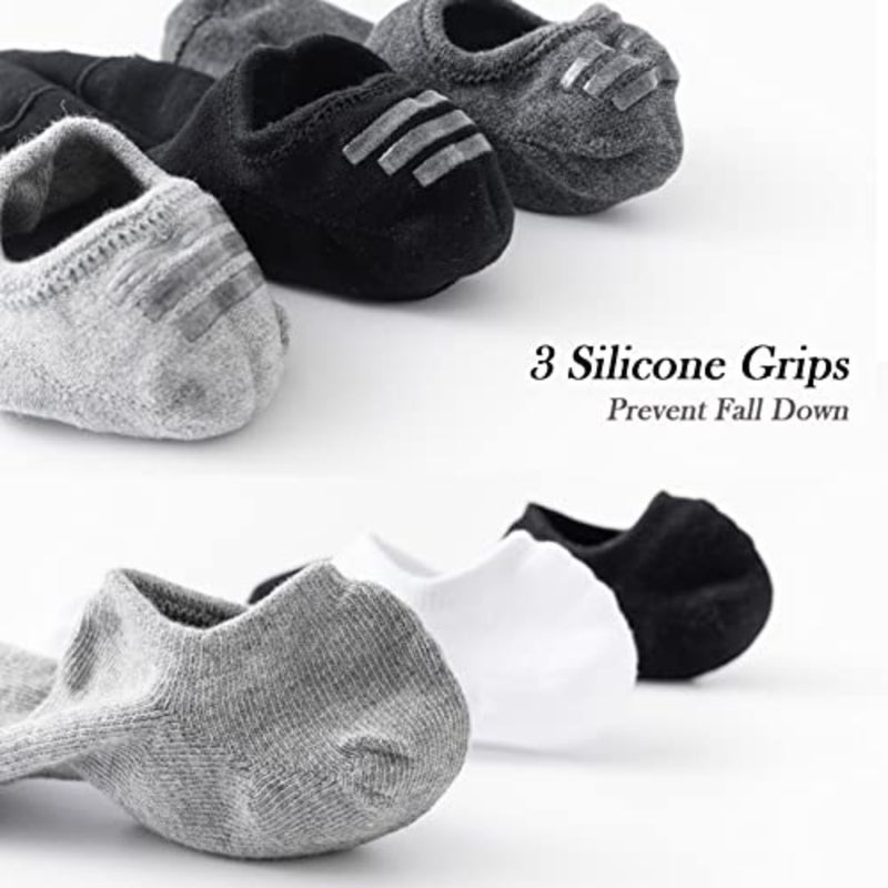 6 Pairs Cotton Sneaker Socks for Men and Women with Non-Slip Silicone, Invisible - Image 5