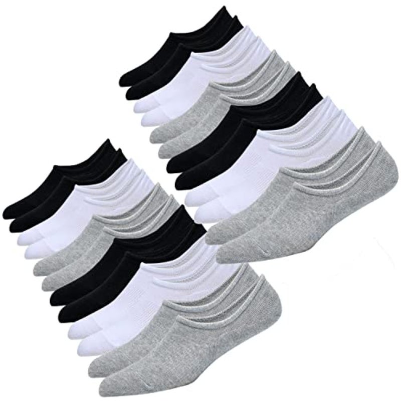 6 Pairs Cotton Sneaker Socks for Men and Women with Non-Slip Silicone, Invisible - Image 1
