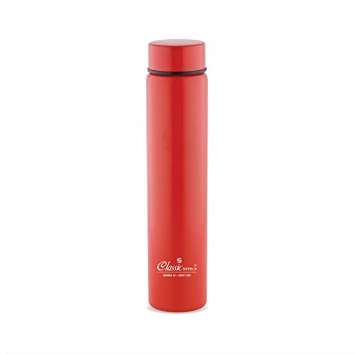 Classic Steels Super Slim Single Wall Stainless Steel Water Bottle 500 ml - Leak-Proof, Lightweight Ideal for Office, Gym, School, Travel, Kitchen, Sports, Red Water Bottle - Image 1