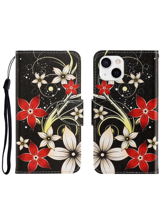 زبون جراب هاتف iPhone 13 من الجلد بتصميم ثلاثي الأبعاد ملون قابل للطي أفقيًا - Image 1