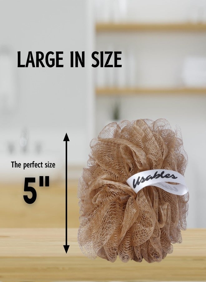 Usables ORGANIC Bathing Large Loofah Sponge Exfoliator Scrubber for High Lather Cleansing Large, Pack of 2 (Brown and Purple) - Image 2