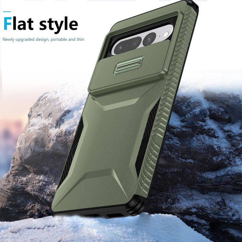 HuHa Case Cover For Google Pixel 7 Pro Sliding Camshield Phone Case(Alpine Green) - Image 4