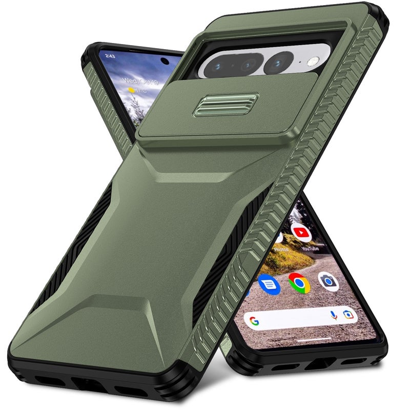 HuHa Case Cover For Google Pixel 7 Pro Sliding Camshield Phone Case(Alpine Green) - Image 2