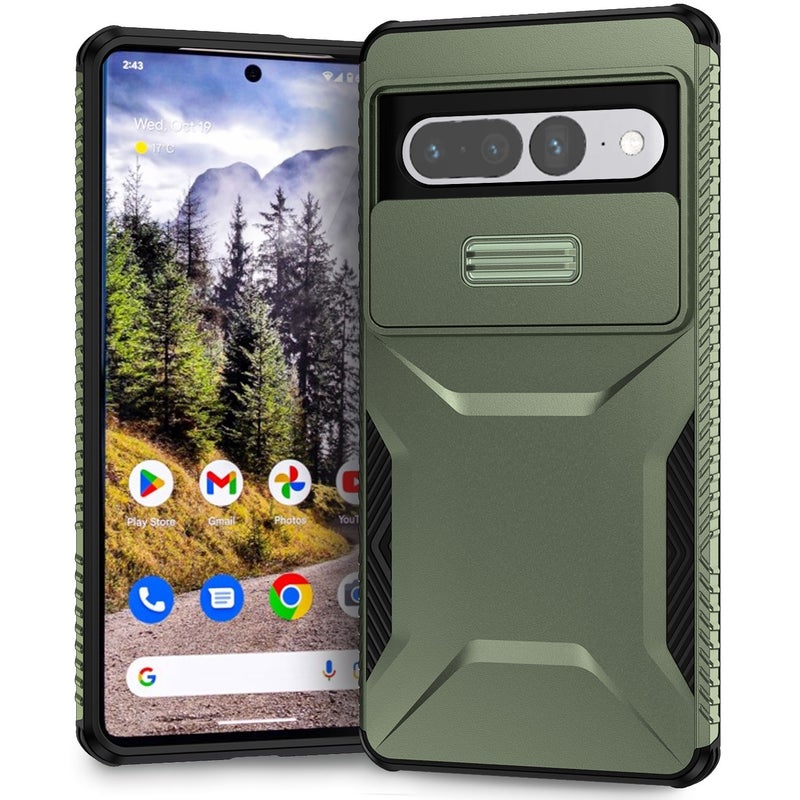 HuHa Case Cover For Google Pixel 7 Pro Sliding Camshield Phone Case(Alpine Green) - Image 1