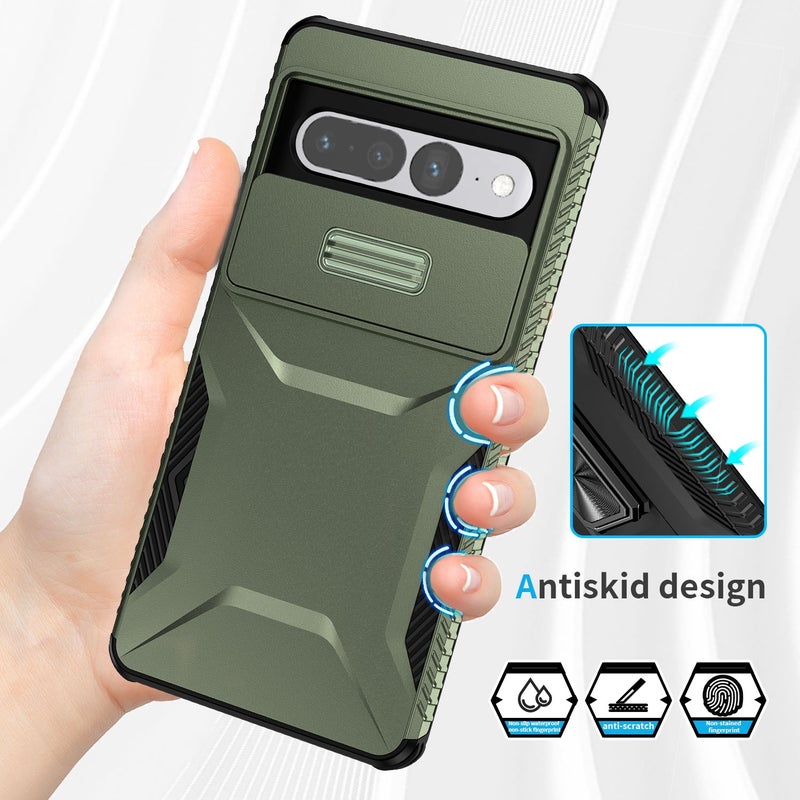 HuHa Case Cover For Google Pixel 7 Pro Sliding Camshield Phone Case(Alpine Green) - Image 3
