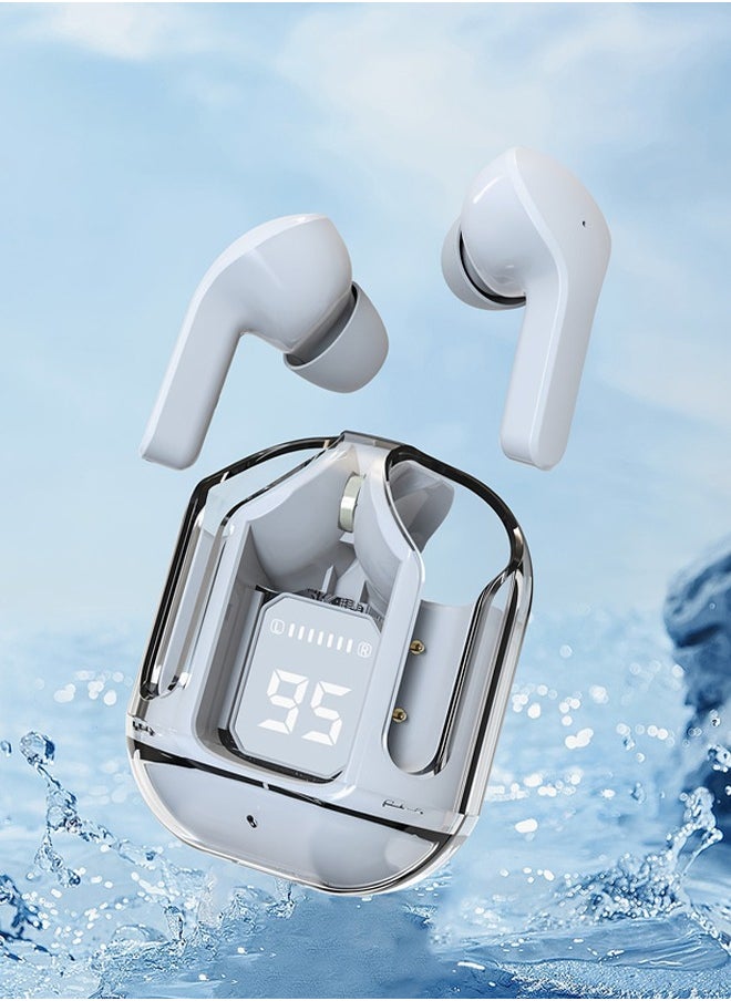 Generic A Box of Two Pairs of Bluetooth Wireless Earphones Sports Headset Stereo 300mAh Charging Case with LED Power Display for Android iPhone  white  - Image 5