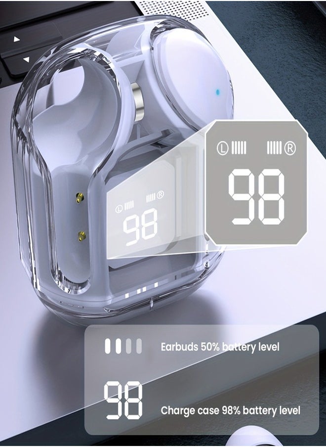 Generic A Box of Two Pairs of Bluetooth Wireless Earphones Sports Headset Stereo 300mAh Charging Case with LED Power Display for Android iPhone  white  - Image 4