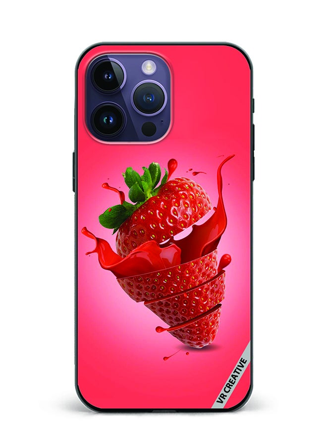VR CREATIVE Protective Case Cover For Apple iPhone 16 Pro Strawberry Design Multicolour - Image 1